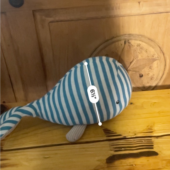 Just Born Sparkle Knit Plush Toy Whale Striped Blue Fish stuffed animal fish sea - Picture 4 of 7